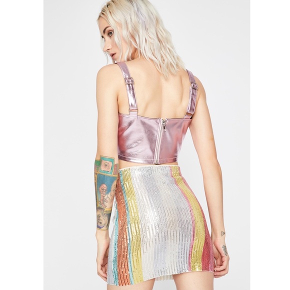 Disco Honey Multi Color Sequin Skirt - Picture 3 of 8